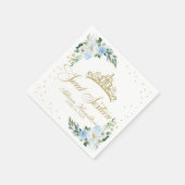 スウィート16ナプキンス金ゴールドティアラベビーブルーフローラ スタンダードカクテルナプキン (角)