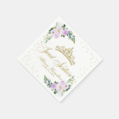 スウィート16ナプキンス金ゴールドティアララベンダーフローラ スタンダードカクテルナプキン (角)