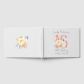 スウィート16ナンバー16赤面ピンクフローラ16誕生日 ゲストブック (全面)