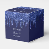 スウィート16ネイビーブルーホワイトグリッター感謝していユー フェイバーボックス (正面サイド)