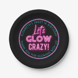 スウィート16ネオングローバースデーパーティー ペーパープレート