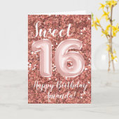 スウィート16ハッピーバースデーカスタムバラ金ゴールド カード (黄色い花)