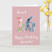 スウィート16ハッピーバースデーカスタム カード (黄色い花)