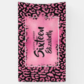 スウィート16ハッピーバースデーヒョウカスタム 横断幕 (縦)