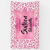 スウィート16ハッピーバースデーヒョウカスタム 横断幕 (縦)