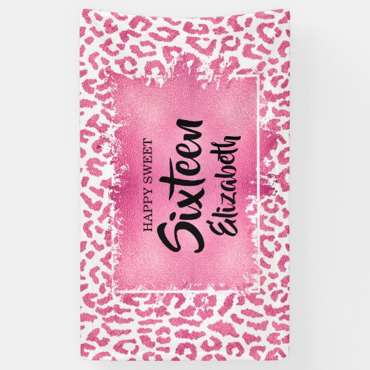 スウィート16ハッピーバースデーヒョウカスタム 横断幕 (縦)