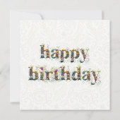 スウィート16ハッピーバースデーワイルドフラワー文字 カード (裏面)