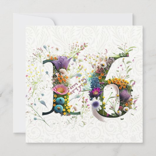 スウィート16ハッピーバースデーワイルドフラワー文字 カード (正面)