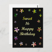スウィート16ハッピーバースデー ポストカード (正面/裏面)