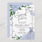 スウィート16バターフリスダスティブルーガウン 招待状 (正面/裏面)