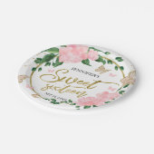 スウィート16バターフリスピンク赤面ガウン ペーパープレート (アングル)