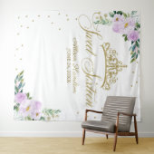 スウィート16バックドロップ金ゴールドティアララベンダーフローラ タペストリー (インサイチュ(横))