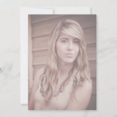 スウィート16バラ赤面ピンクグリッターフォト誕生日 招待状 (裏面)