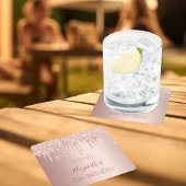 スウィート16バラ金ゴールドグリッタードリップ赤面 スクエアペーパーコースター