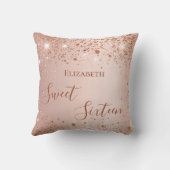 スウィート16バラ金ゴールドグリッター クッション (裏面)