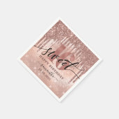 スウィート16バラ金ゴールドグリッター&フォイル スタンダードカクテルナプキン (角)