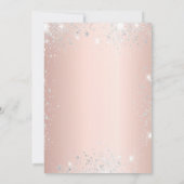 スウィート16バラ金ゴールドシルバードレスグリッター赤面 招待状 (裏面)