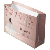 スウィート16バラ金ゴールドスターアイボリードレス ラージペーパーバッグ (正面アングル)