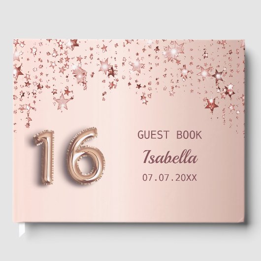 スウィート16バラ金ゴールドスターピンク ゲストブック (正面)