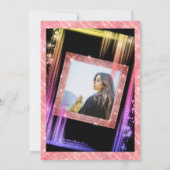 スウィート16バラ金ゴールドスパークルグリッターカスタム写真 招待状 (裏面)