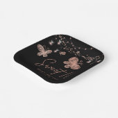 スウィート16バラ金ゴールドバタフライシックモダン誕生日 ペーパープレート (傾斜あり)