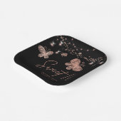 スウィート16バラ金ゴールドバタフライシックモダン誕生日 ペーパープレート (傾斜あり)