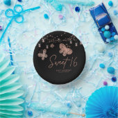 スウィート16バラ金ゴールドバタフライシックモダン誕生日 ペーパーボウル (パーティー)