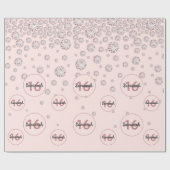 スウィート16バラ金ゴールドピンクダイヤモンド ラッピングペーパー (フラット)