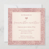 スウィート16バラ金ゴールドフェイクグリッターバースデーパーティー 招待状 (裏面)