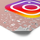 スウィート16バラ金ゴールドフォトシルバーグリッターInstagram ポスター (角)