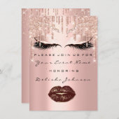 スウィート16バラ金ゴールドブライダルキンセアニェラメイクアップ 招待状 (正面/裏面)