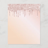 スウィート16バラ金ゴールドブルゴーニュ花模様招待 チラシ (裏面)