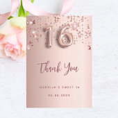 スウィート16バラ金ゴールド星サンキューカード 招待状