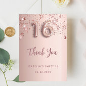 スウィート16バラ金ゴールド星サンキューカード 招待状