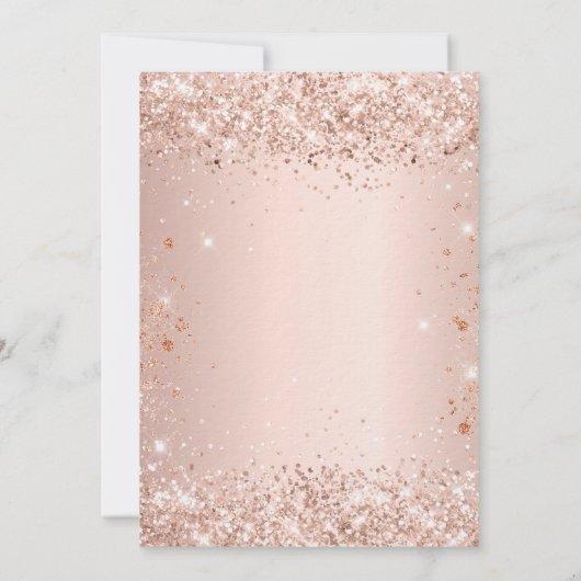 スウィート16バラ金ゴールド赤面グリッタースパークルズ 招待状 (裏面)