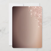 スウィート16バラ金ゴールド赤面グリッター 招待状 (裏面)