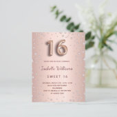 スウィート16バラ金ゴールド赤面ダイヤモンドグラム ポストカード (スタンド正面)