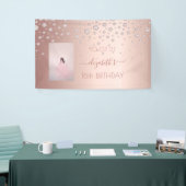 スウィート16バラ金ゴールド赤面フォトダイヤモンド 横断幕 (トレードショー)