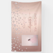 スウィート16バラ金ゴールド赤面フォトダイヤモンド 横断幕 (縦)