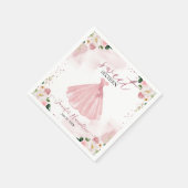 スウィート16バラ金ゴールド赤面フローラドレス スタンダードカクテルナプキン (角)