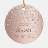 スウィート16バラ金ゴールド セラミックオーナメント (正面)