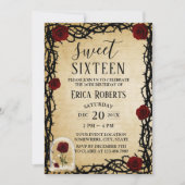 スウィート16バラ&トーンヴィンテージフェアリーターレ誕生日 招待状 (正面)