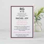 スウィート16バルミツワー誕生日オートクチュールテーマパーティー 招待状 (スタンド正面)