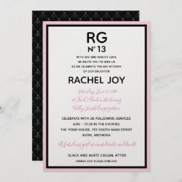 スウィート16バルミツワー誕生日オートクチュールテーマパーティー 招待状