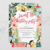 スウィート16バースデーパーティトロピカルフローラ 招待状 (正面/裏面)