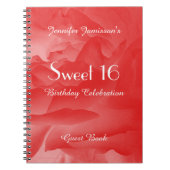 スウィート16バースデーパーティーゲストブックコーラルバラ ノートブック (正面)