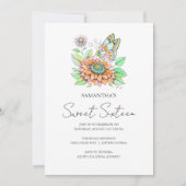 スウィート16バースデーパーティーバタフライテーマ 招待状 (正面)