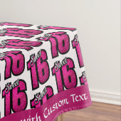 スウィート16バースデーパーティーピンクグリッター パーソナライズされた テーブルクロス (インサイチュ)