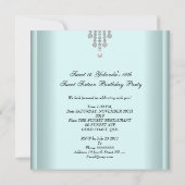 スウィート16バースデーパーティーブルーホワイトダイヤモンド 招待状 (裏面)