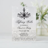 スウィート16バースデーパーティー招待状 |シャンデリア・シルバー 招待状 (スタンド正面)